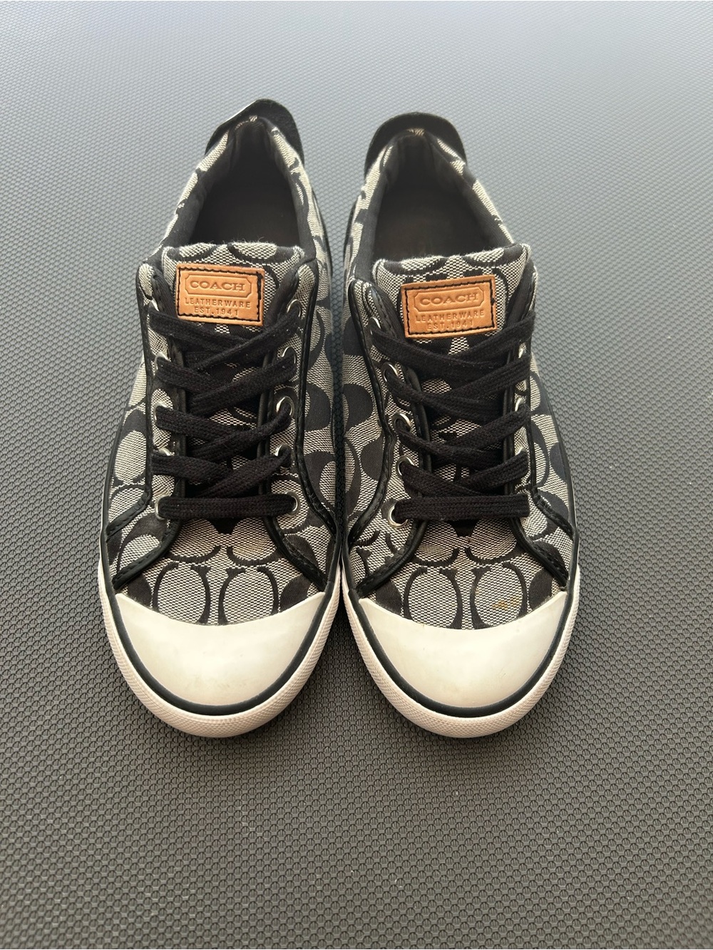 Coach Black & Gray Signature Low Top Sneakers